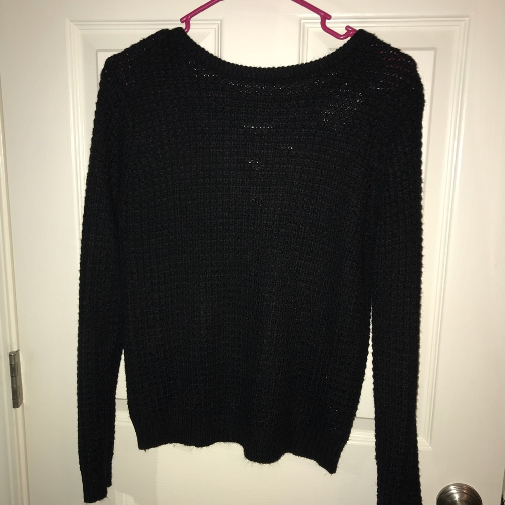 black knit sweater